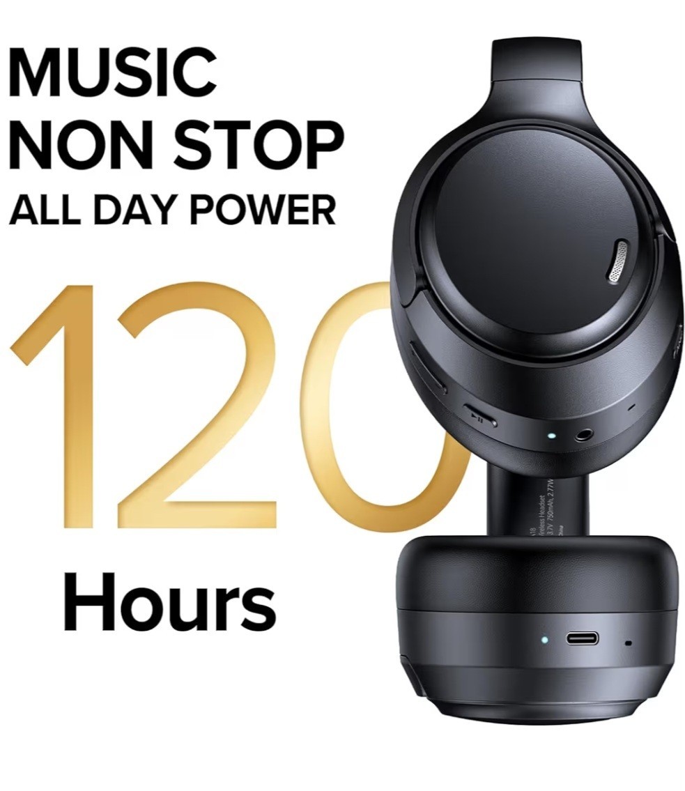 TAGRY A18 – Wireless Noise Canceling Headphones 6.0 120H Listening Time Black.