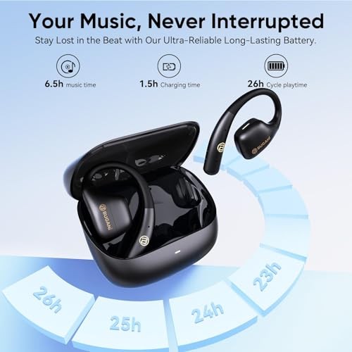 Open Ear Earbuds, Open Ear Headphones Running Earbuds Wireless Dark Black