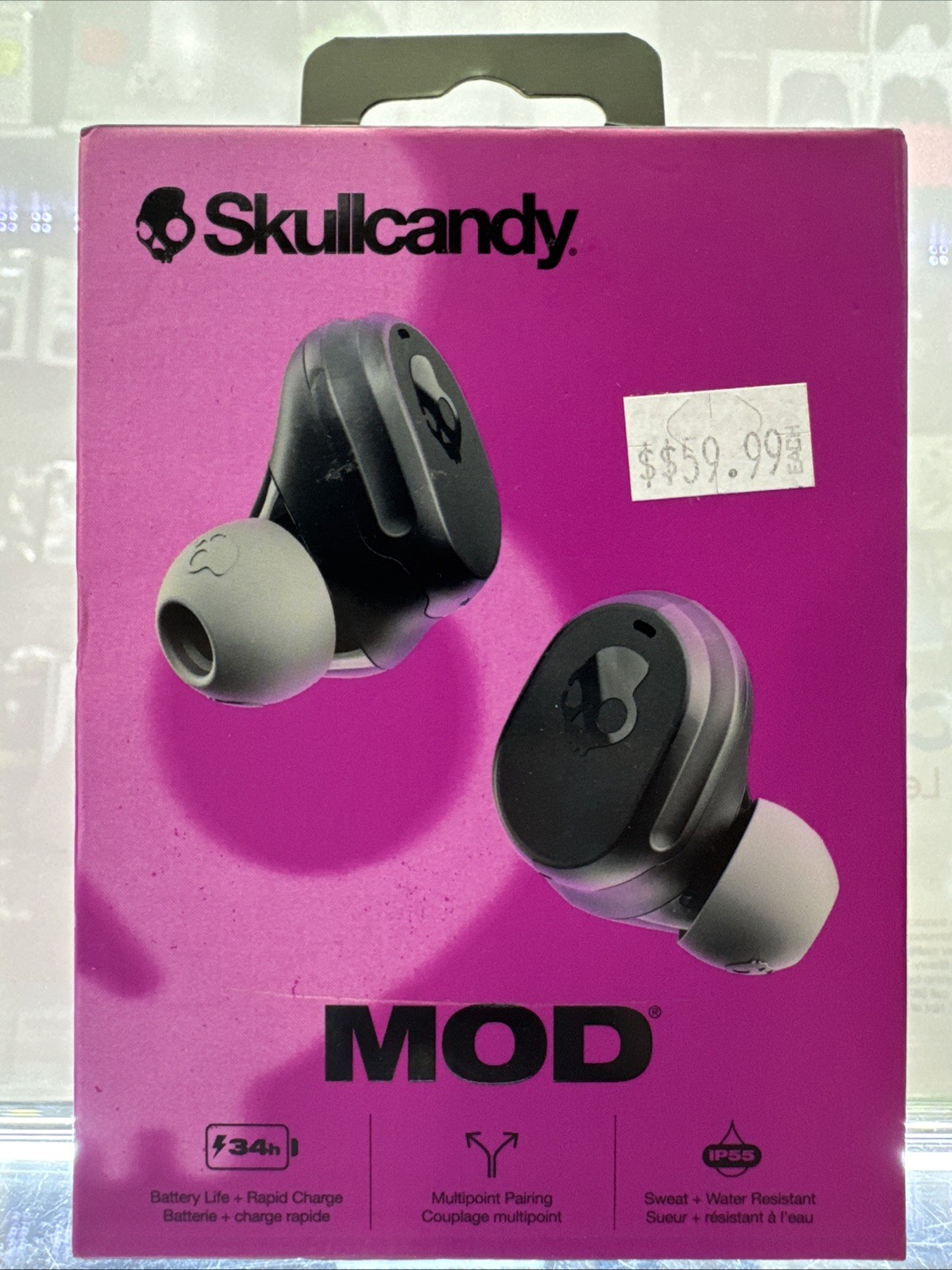 Skullcandy Mod True Wireless Bluetooth Headphones Black 34hour Charge