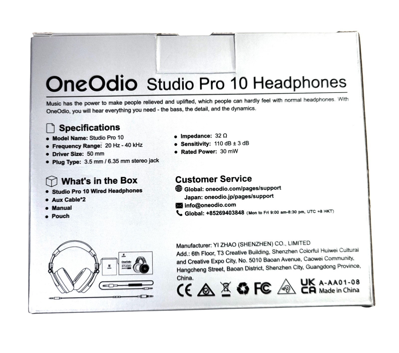 OneOdio Silver Wired Over Ear Headphones Studio Monitor & Mixing DJ Stereo
