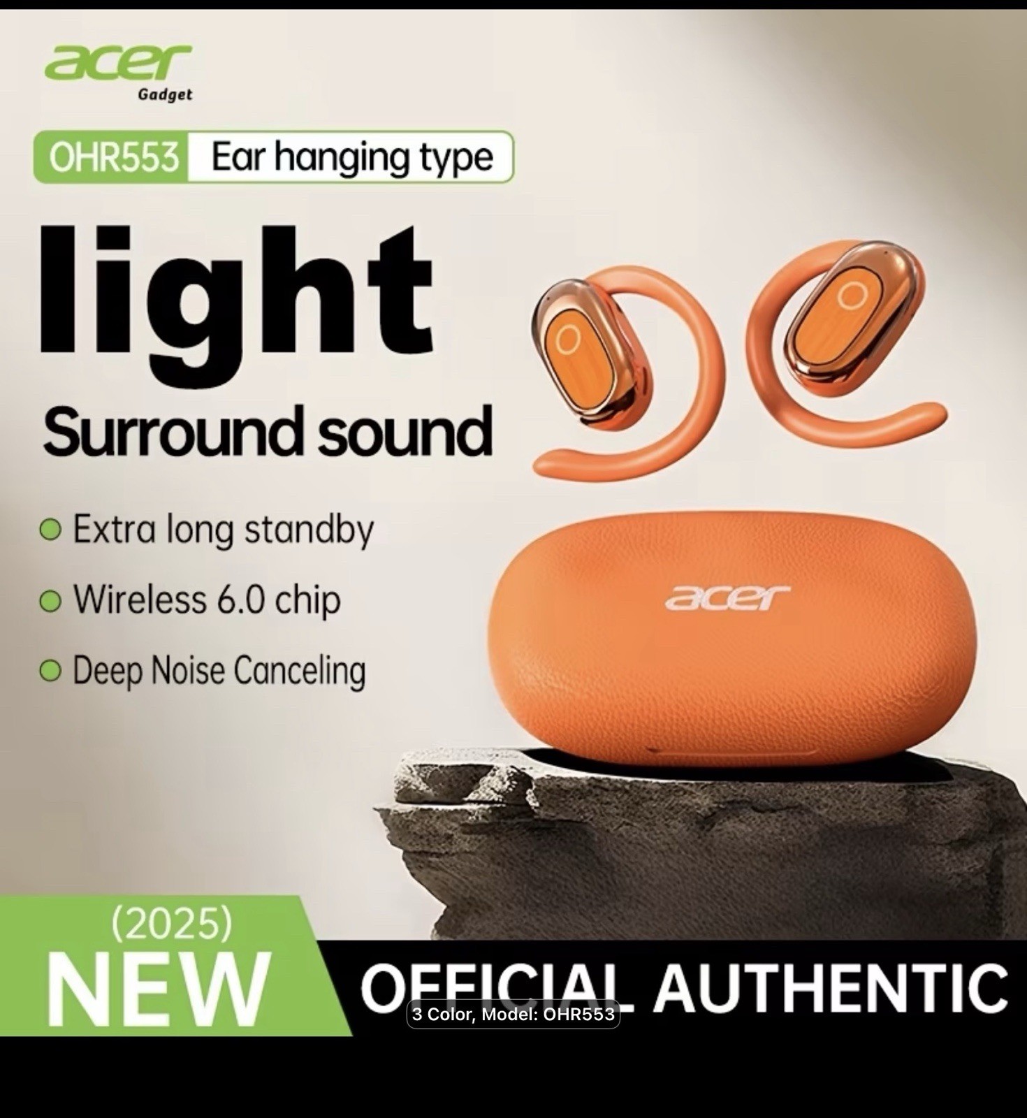 Acer New Original Open-Ear Wireless Headphones, Air Conduction Non-In-Ear Sport