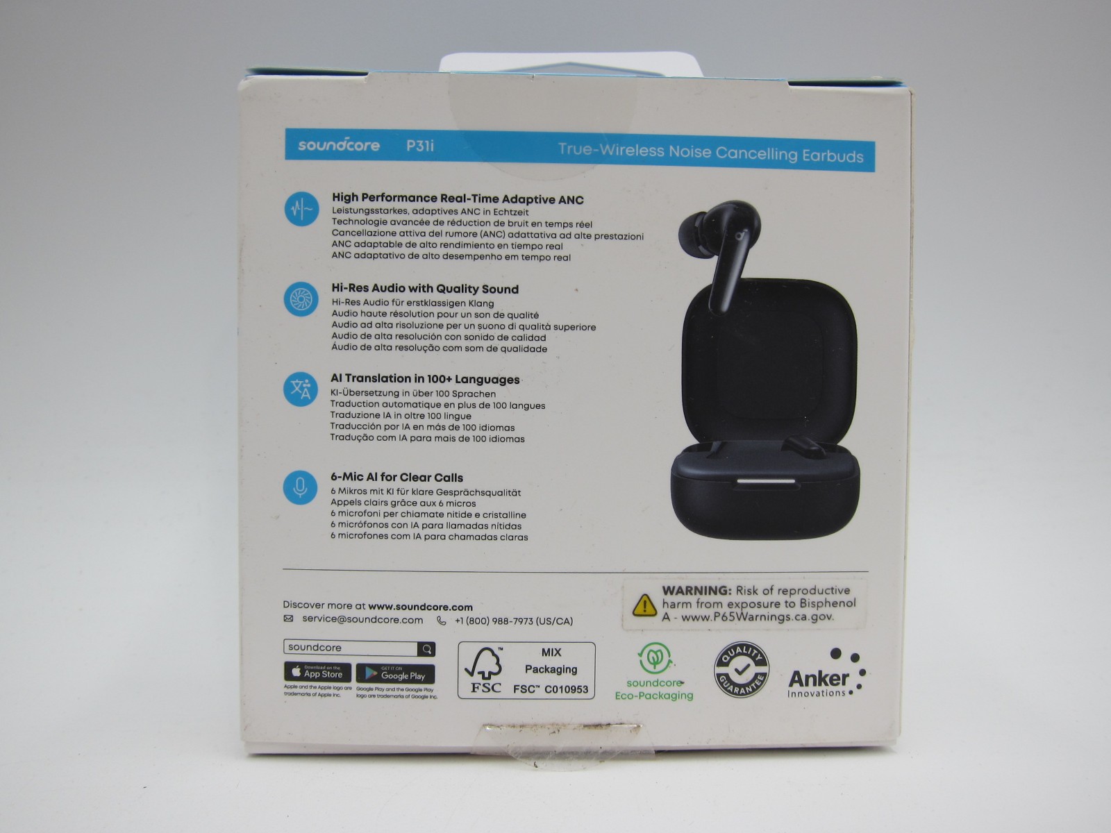Soundcore P30i by Anker Noise Cancelling Wireless Earbuds Black NEW SEALED