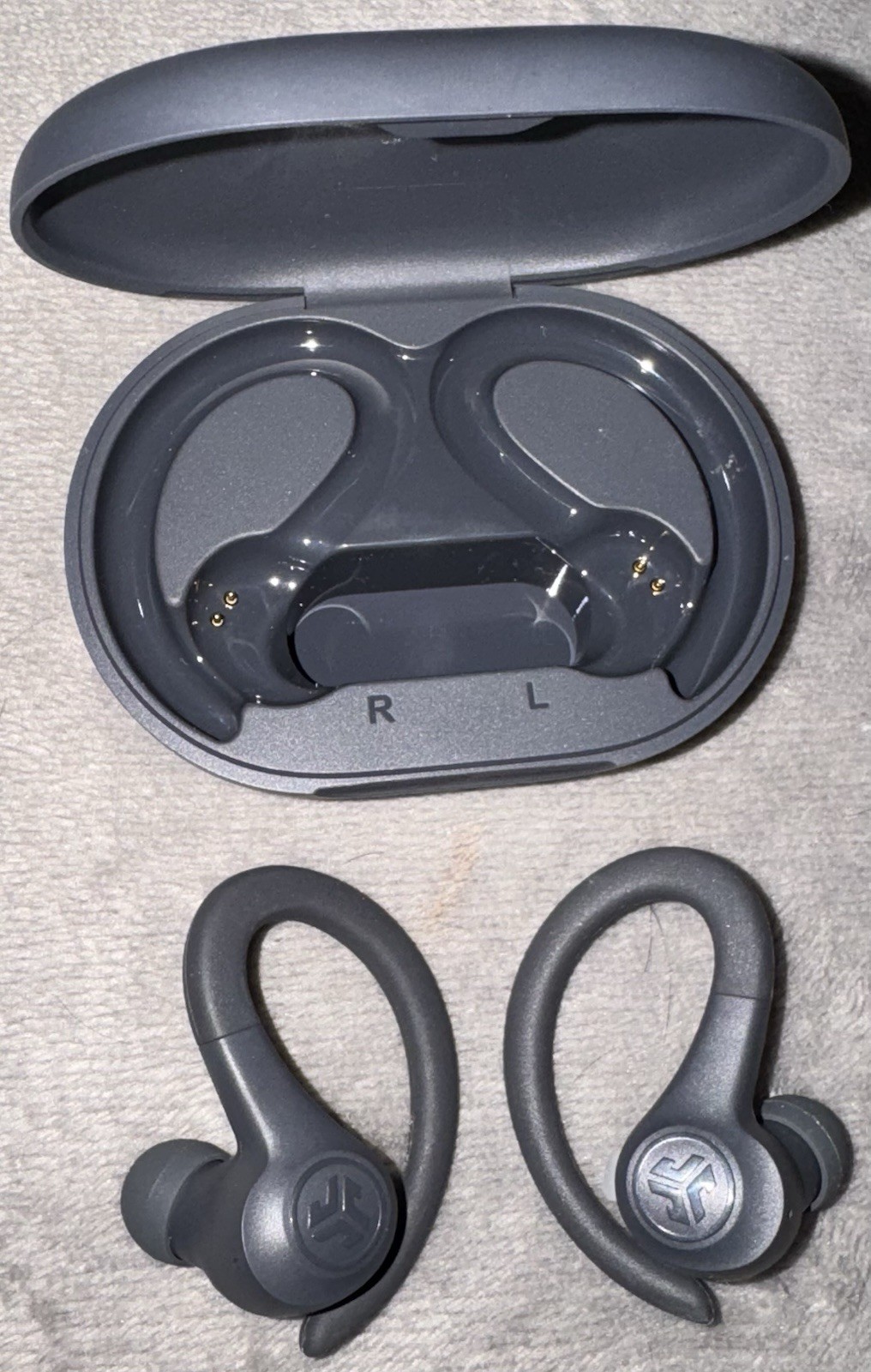 JLAB Wireless GoSport Bluetooth Earbuds, Dark Grey/Black ***TWO-PACK***