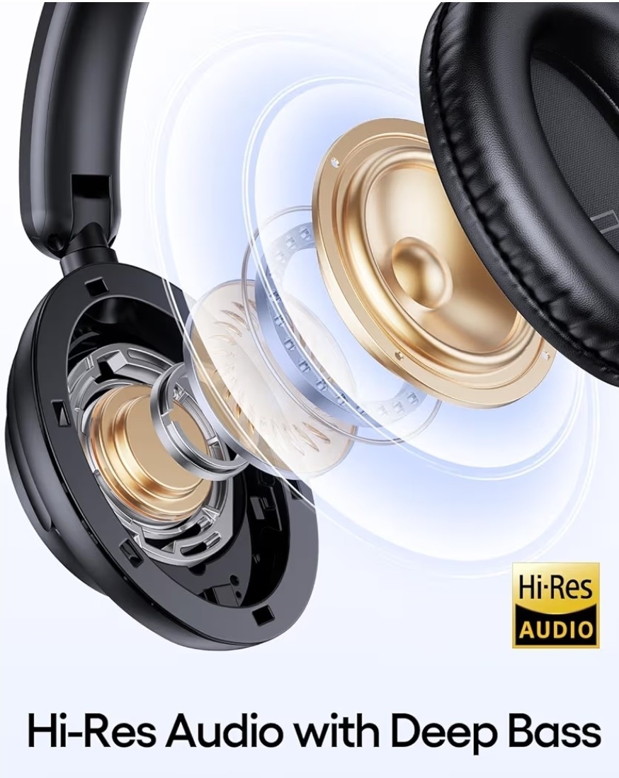 TAGRY Hybrid Active Noise Cancelling Headphones 100H Playtime Wireless