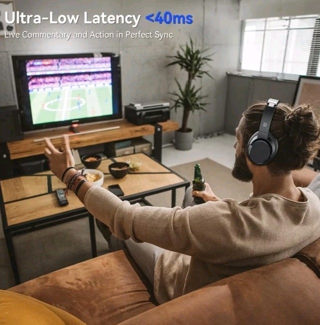 TV Headphones Wireless for Seniors / Privacy w Charging Base New Excellent Audio