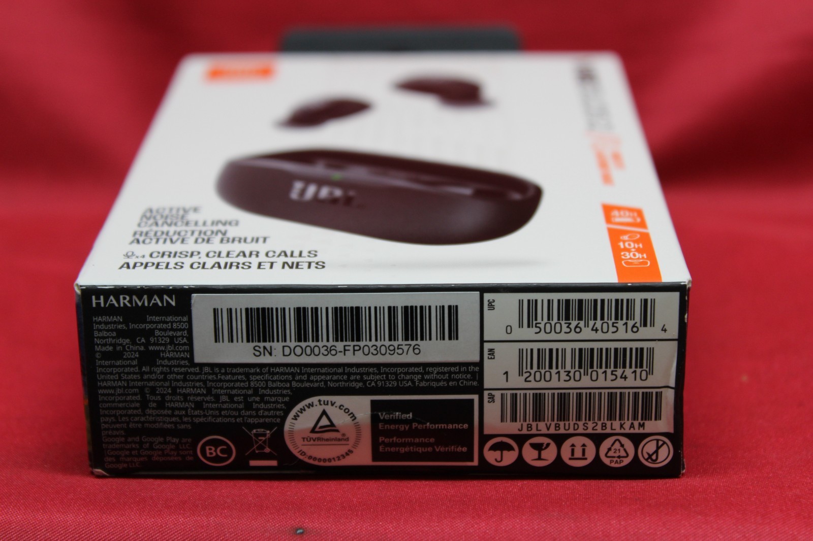JBL Vibe Buds 2 True Wireless Noise Cancelling Bluetooth Earbuds Black