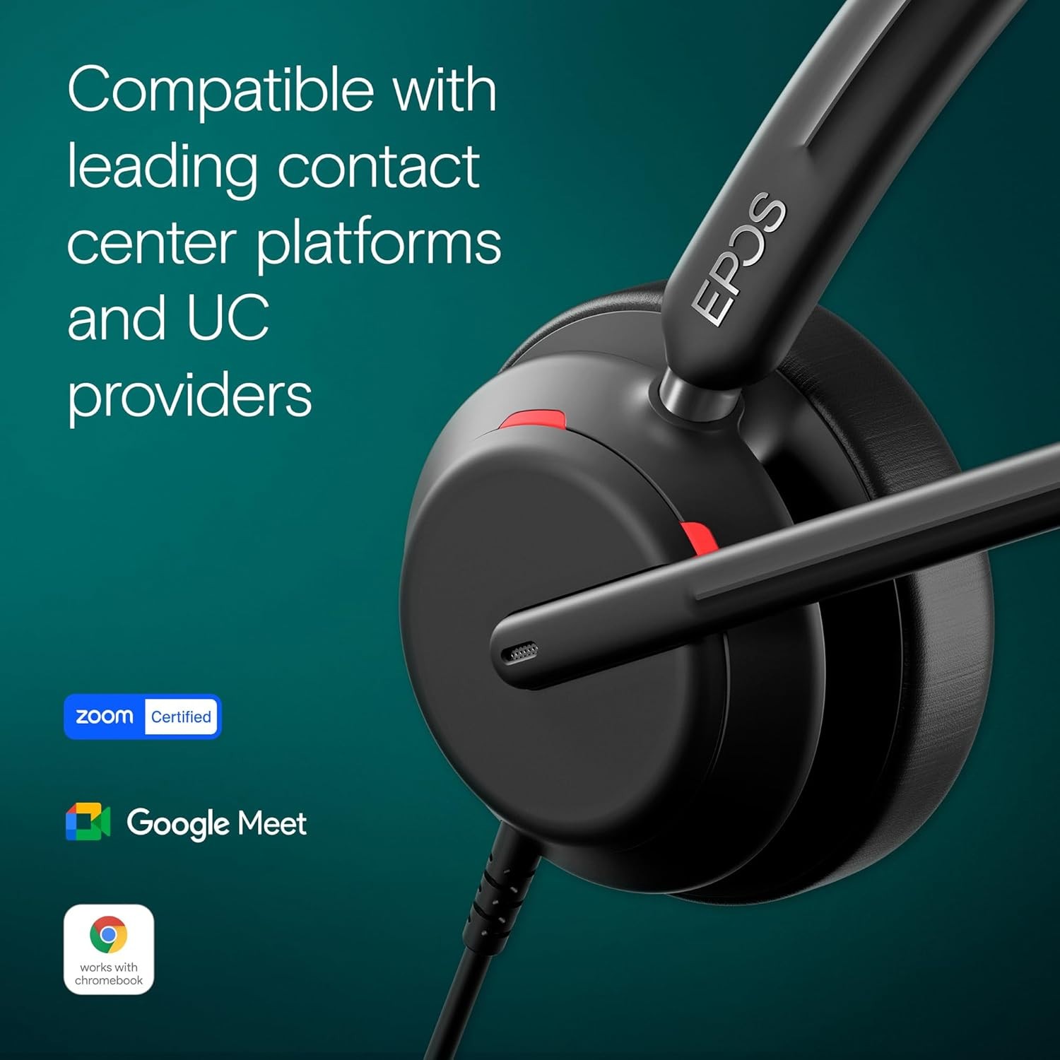 EPOS Impact 760 Dual-Sided USB-C+A Wired On-Ear Headset /w Noise Cancelling Mic
