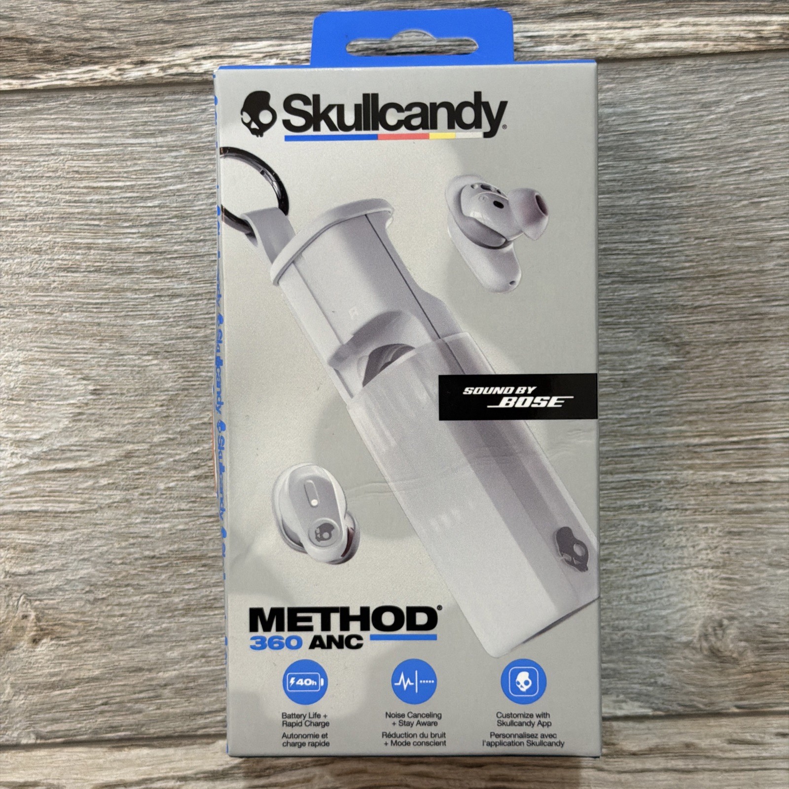 Skullcandy Method 360 ANC Bluetooth Earbuds White, Noise Cancel, Water Resistant