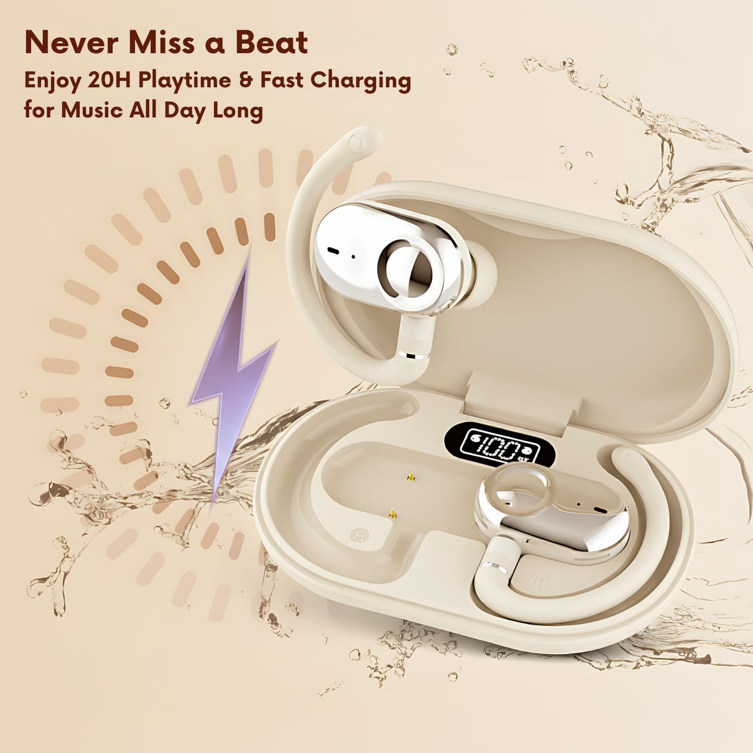 Open Ear Earbuds with Bi-Axial Adjustment Fit and Immersive Sound, Bluetooth …