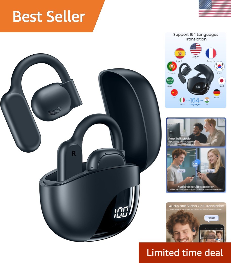 AI Translation Earbuds Real Time 164 Languages 80H Playtime Translator Ear Bu…