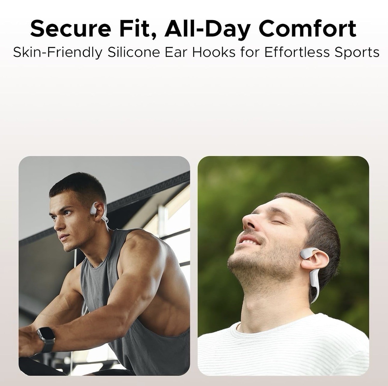 Bone Air Waterproof, Wireless Headphones, Swimming, Running, Cycling, Light Gray