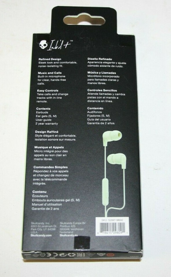Skullcandy Ink’d Plus In-Ear Earbud – Mint Green