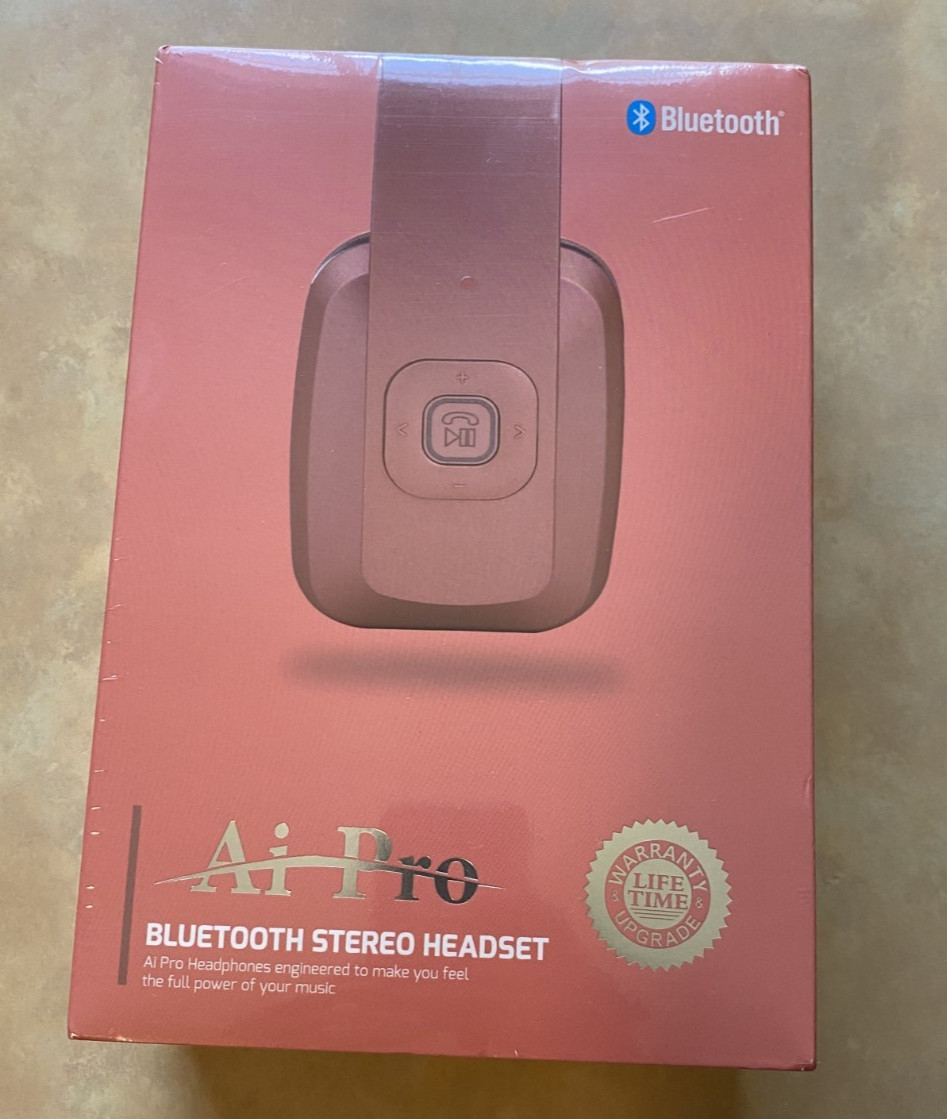 AI PRO 200 PLUS BLUETOOTH STEREO HEADSET HEADPHONES NEW SEALED ROSE