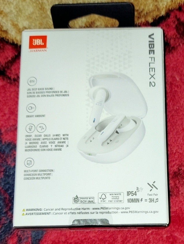New JBL VIBE FLEX 2 True Wireless Earbuds White FACTORY SEALED NIB