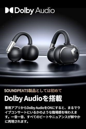 SOUNDPEATS Clip1 Wireless Open-Ear Earbuds with Ear Cuffs LDAC/Hi-Res/Dolby