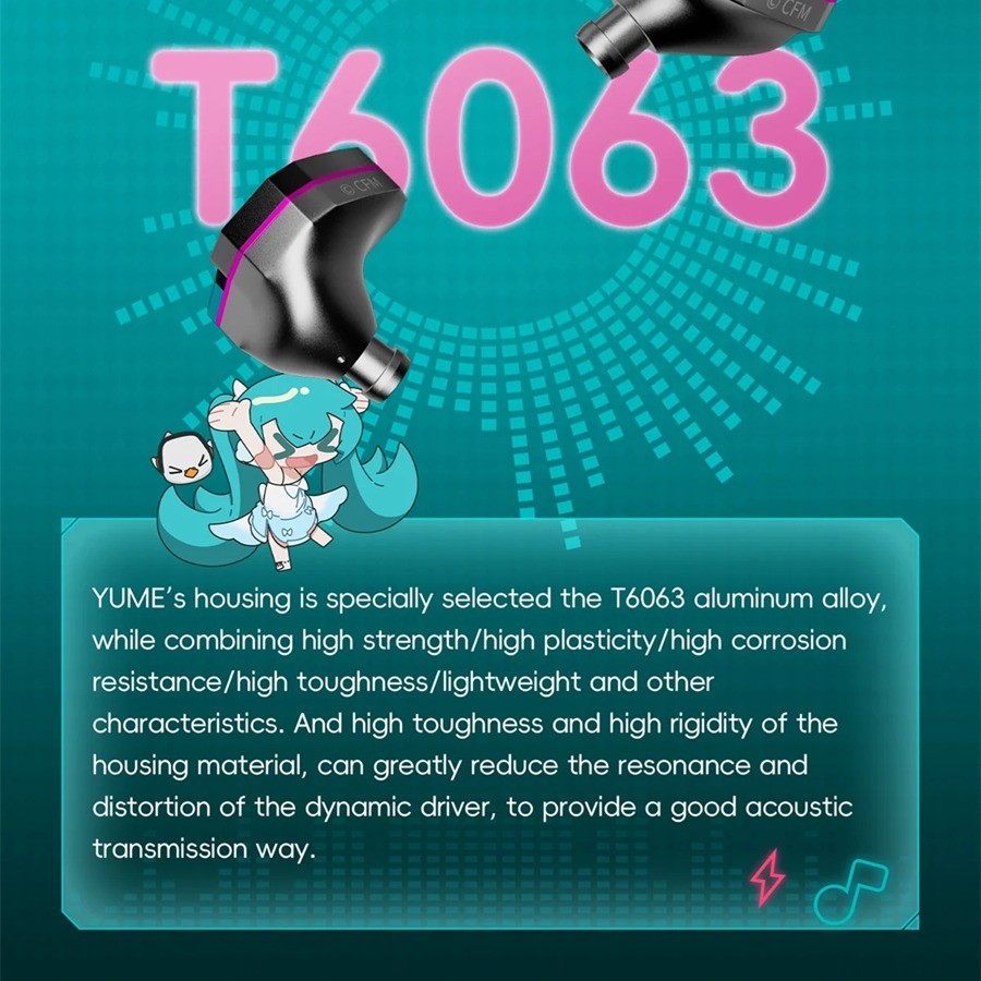 HiBy YUME X Hatsune Miku Dynamic Driver HiFi Wired In-Ear 3.5/4.4MM Headphones