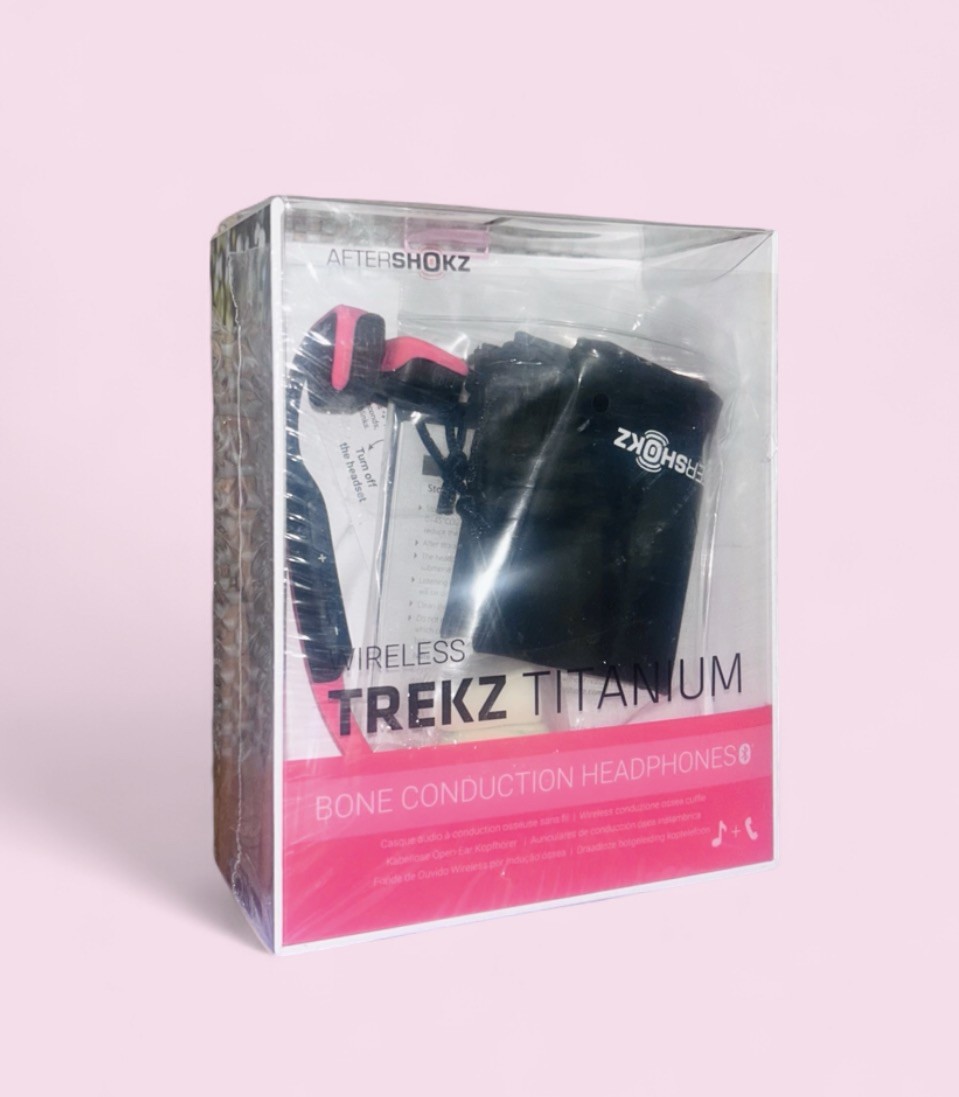 AfterShokz Trekz Titanium Wireless Bone Conduction Headphones Pink Black