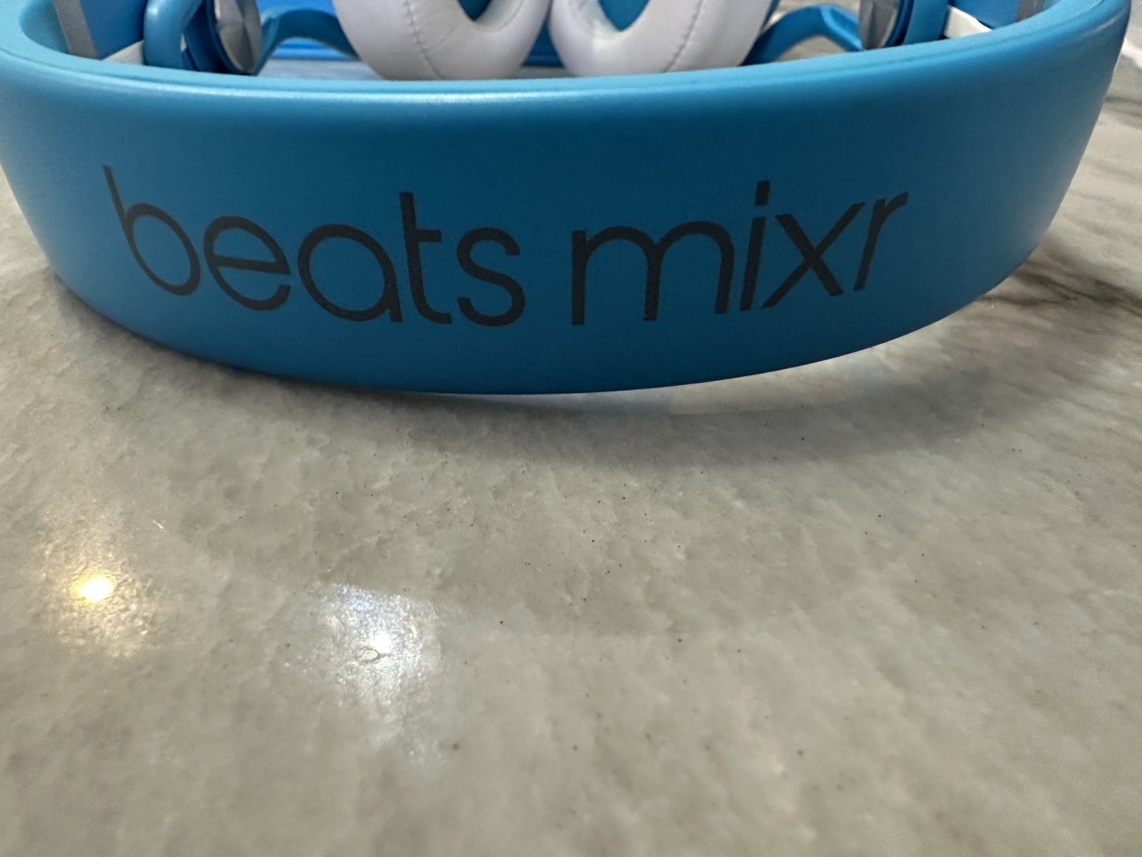 Beats Mixr Mixer Headphones Neon Blue & White David Guetta Edition Rare
