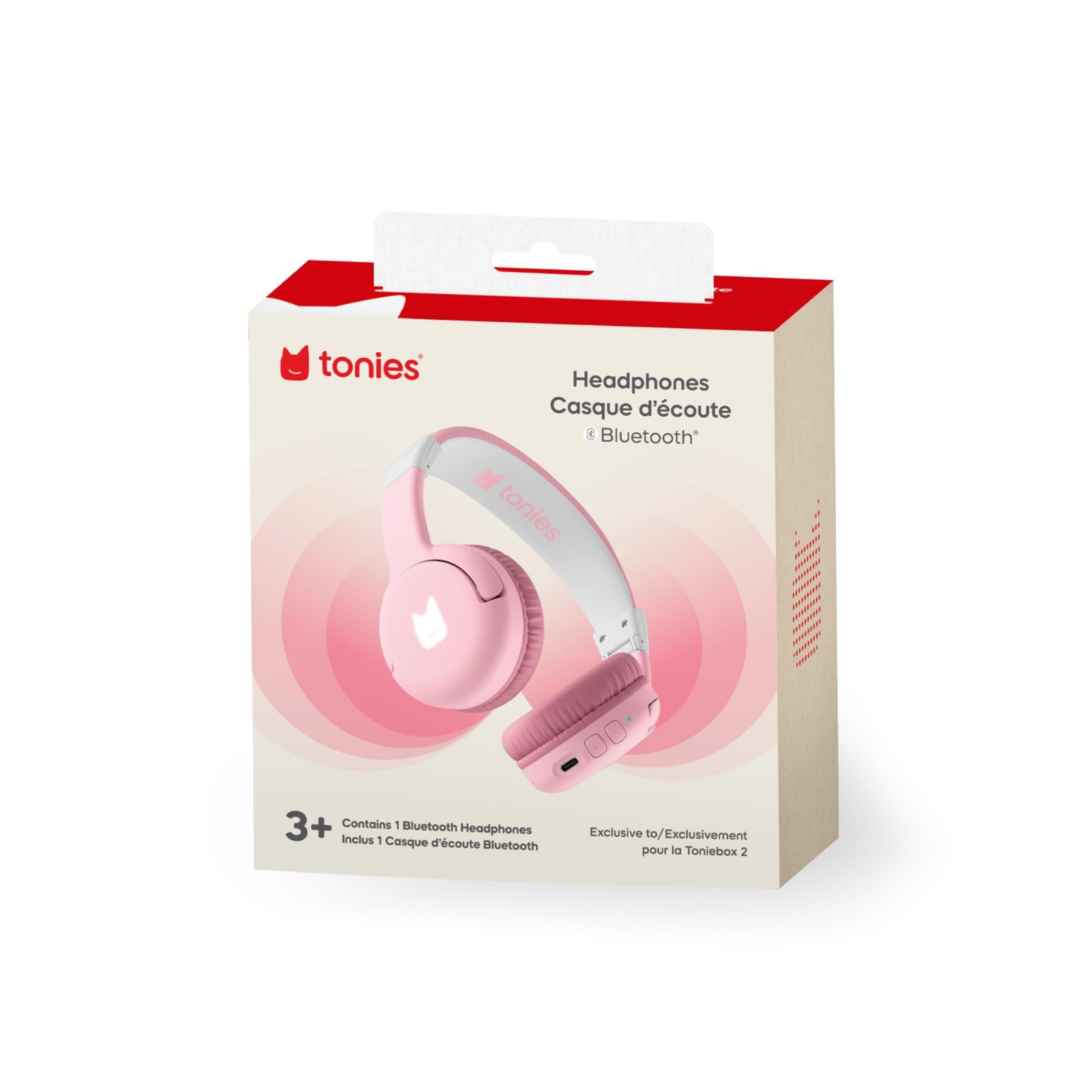 Tonies Bluetooth Headphones for Toniebox 2 – Cloud Pink Small,