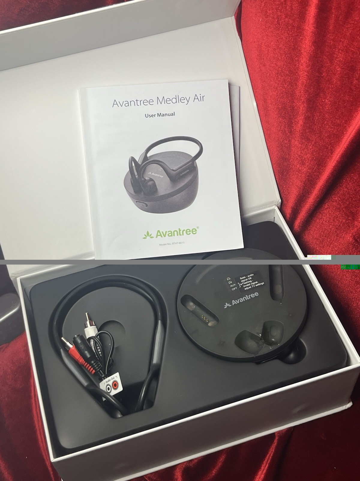 Avantree Medley Air – Wireless Earbuds for TV Listening with Clear Black