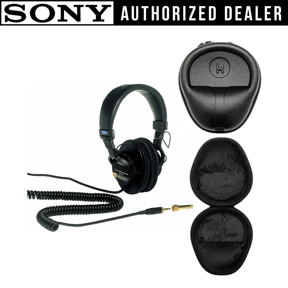 Sony MDR7506 Professional Large Diaphragm Headphone Bundle Case