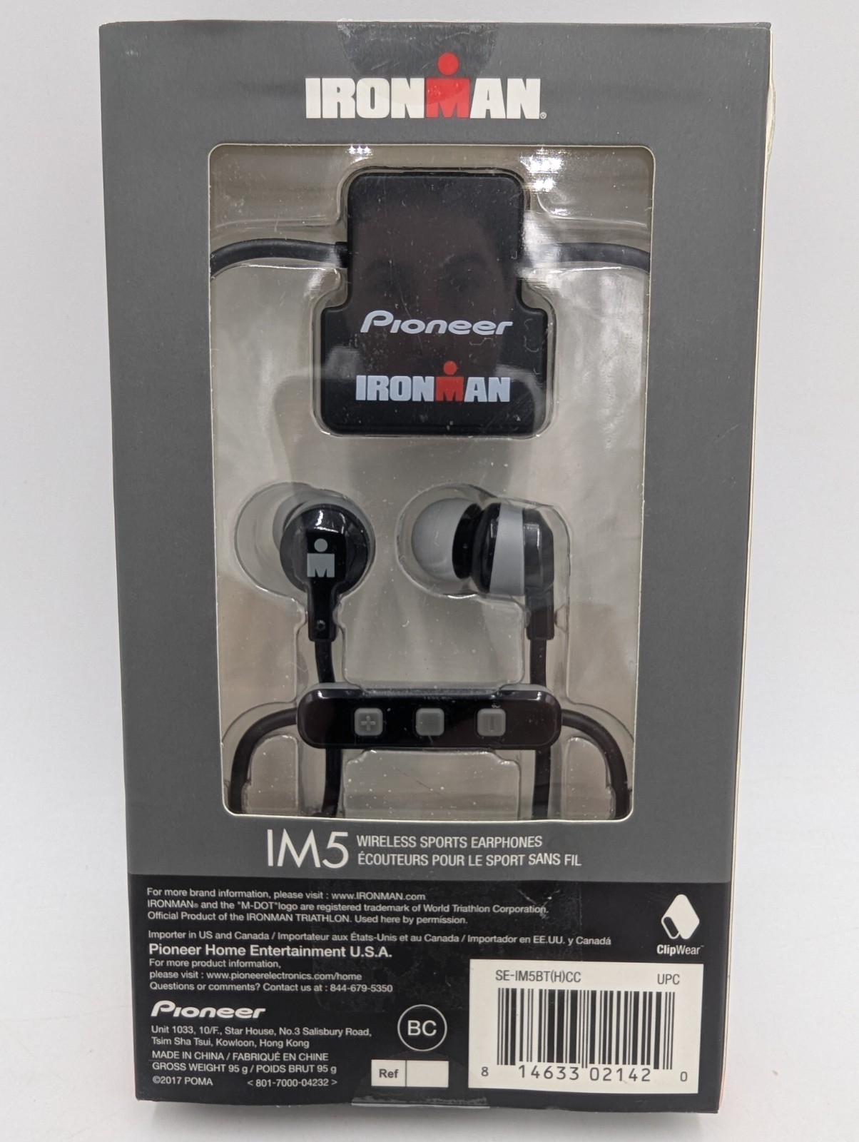 Pioneer Iron-man IM5 Wireless Bluetooth Sports Earphones Gray NEW