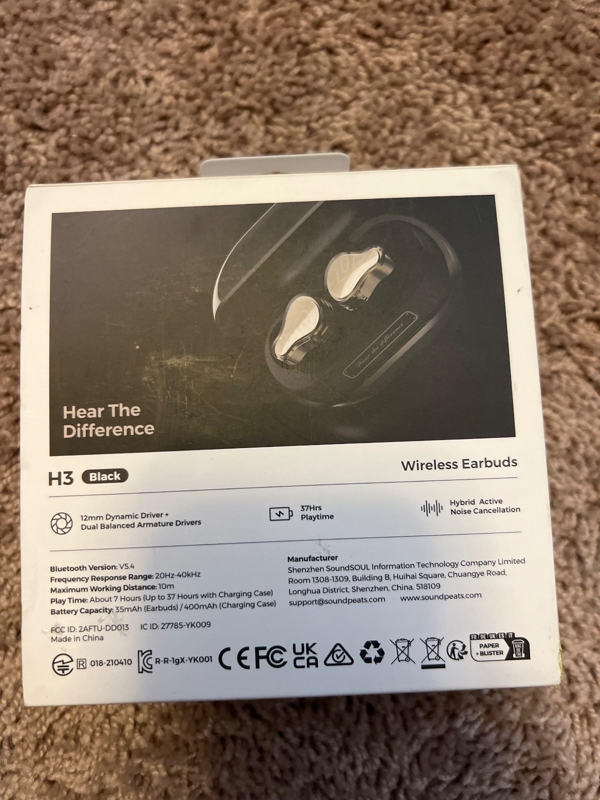 SoundPEATS H3 Hi-Res Wireless Bluetooth Headphones with LDAC, aptX Lossless, Tri
