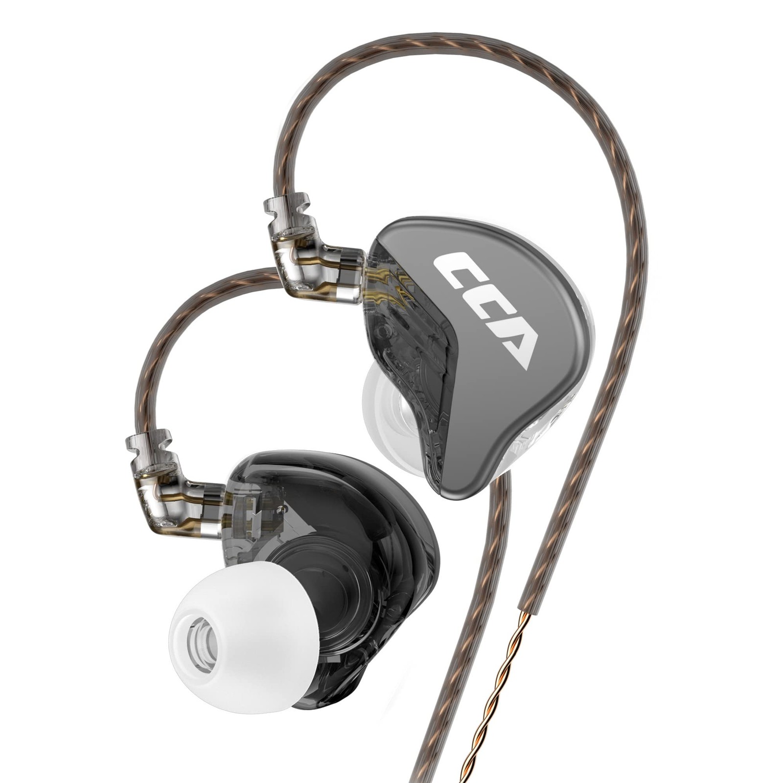 CCA CA4 Dual Driver in Ear Earphones Zinc Alloy Resin Black No Mic