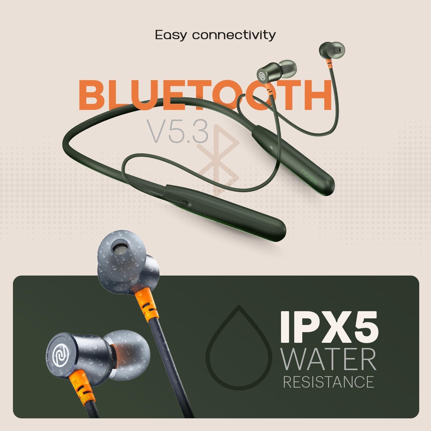 Noise Airwave Bluetooth in Ear Neckband with 50H of Playtime, Midnight Blue