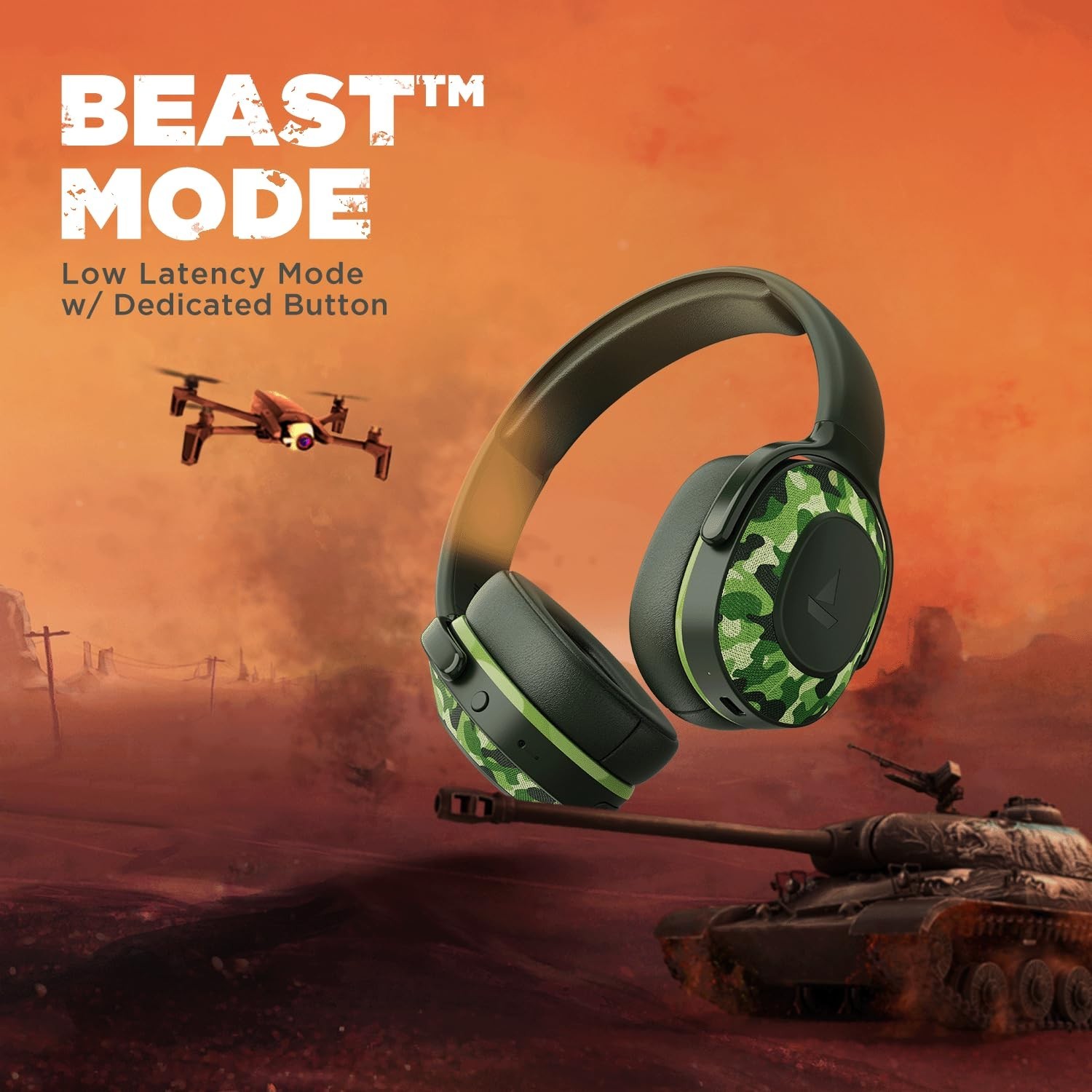 boAt Rockerz 425 Bluetooth V5.2 Headphones with Mic-Dual Pairing with Mic ENx