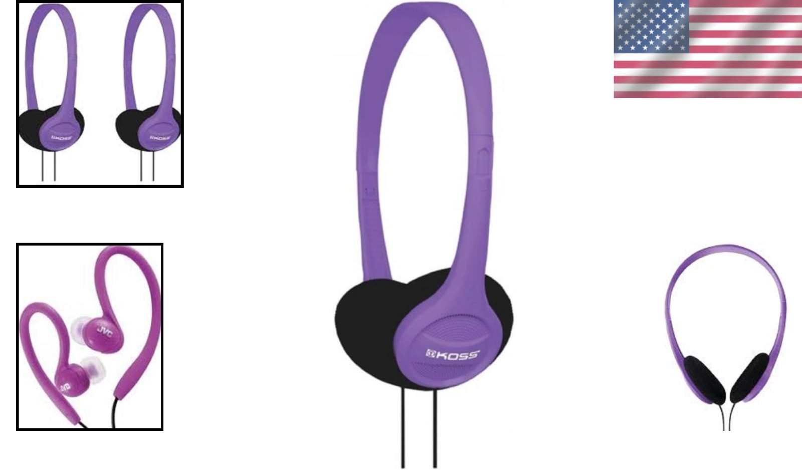Adjustable Violet On-Ear Headphones – Portable Audio Experience with 3.5mm Jack