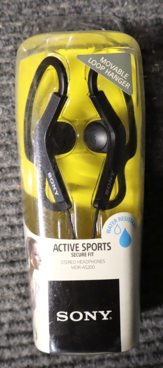 Sony Active Sports Water-Resistant Stereo Headphones MDR-AS200 – Black