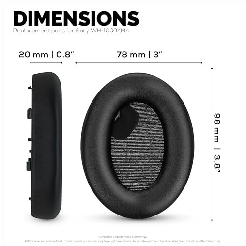 Soft Sheepskin Earpads for WH-1000XM4 Headphones | Real Leather, Memory Foam, Du