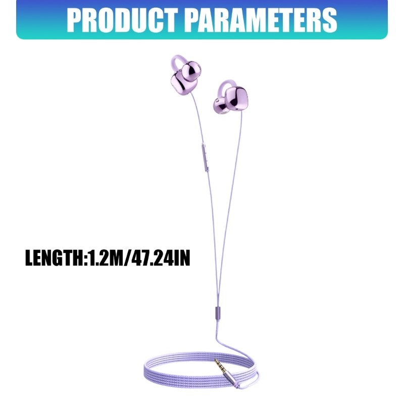 3.5mm/Type C Cord Clip on Earphone Earbud Corded Headset with Ear Hook for Phone