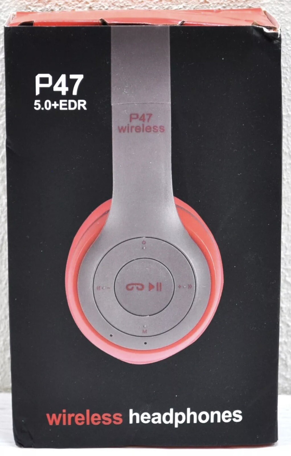 P47 5.0+EDR Wireless Bluetooth Foldable Headphones – Red NEW IN BOX