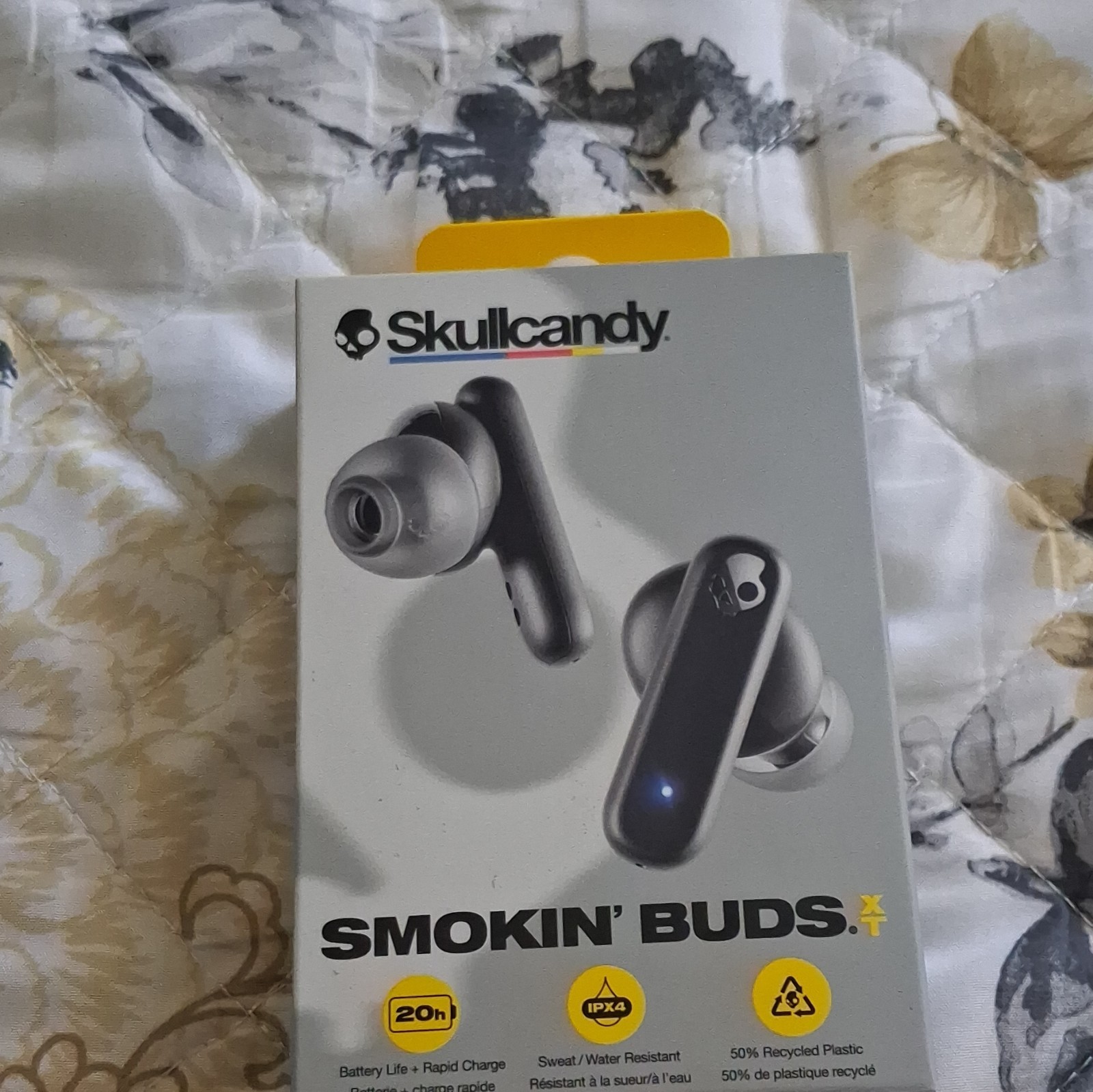 Skullcandy Smokin’ Buds XT In-Ear Bluetooth Earbuds Mic Sweatproof Black/Gray