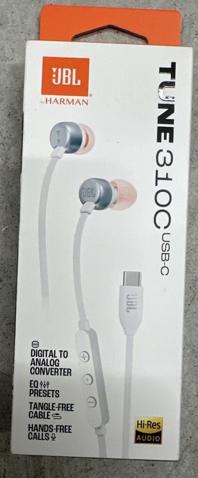 JBL Tune 310C Wired In-Ear Headphones – White