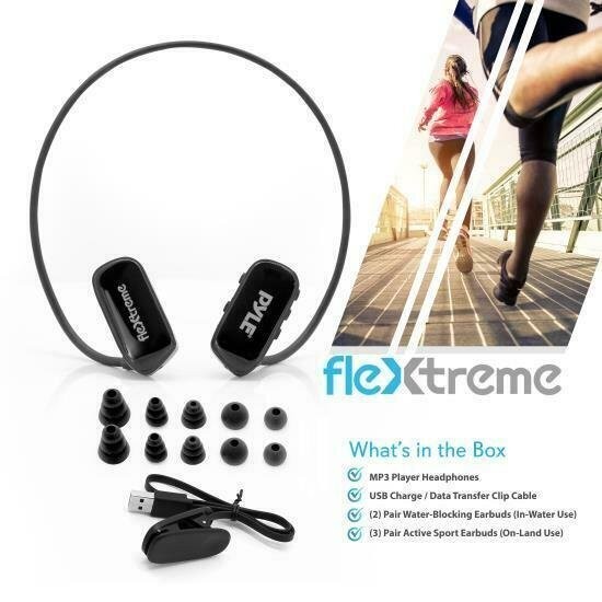 Pyle Bluetooth Waterproof Sports Wearable MP3 Headset Music Player 8GB PSWP28BK