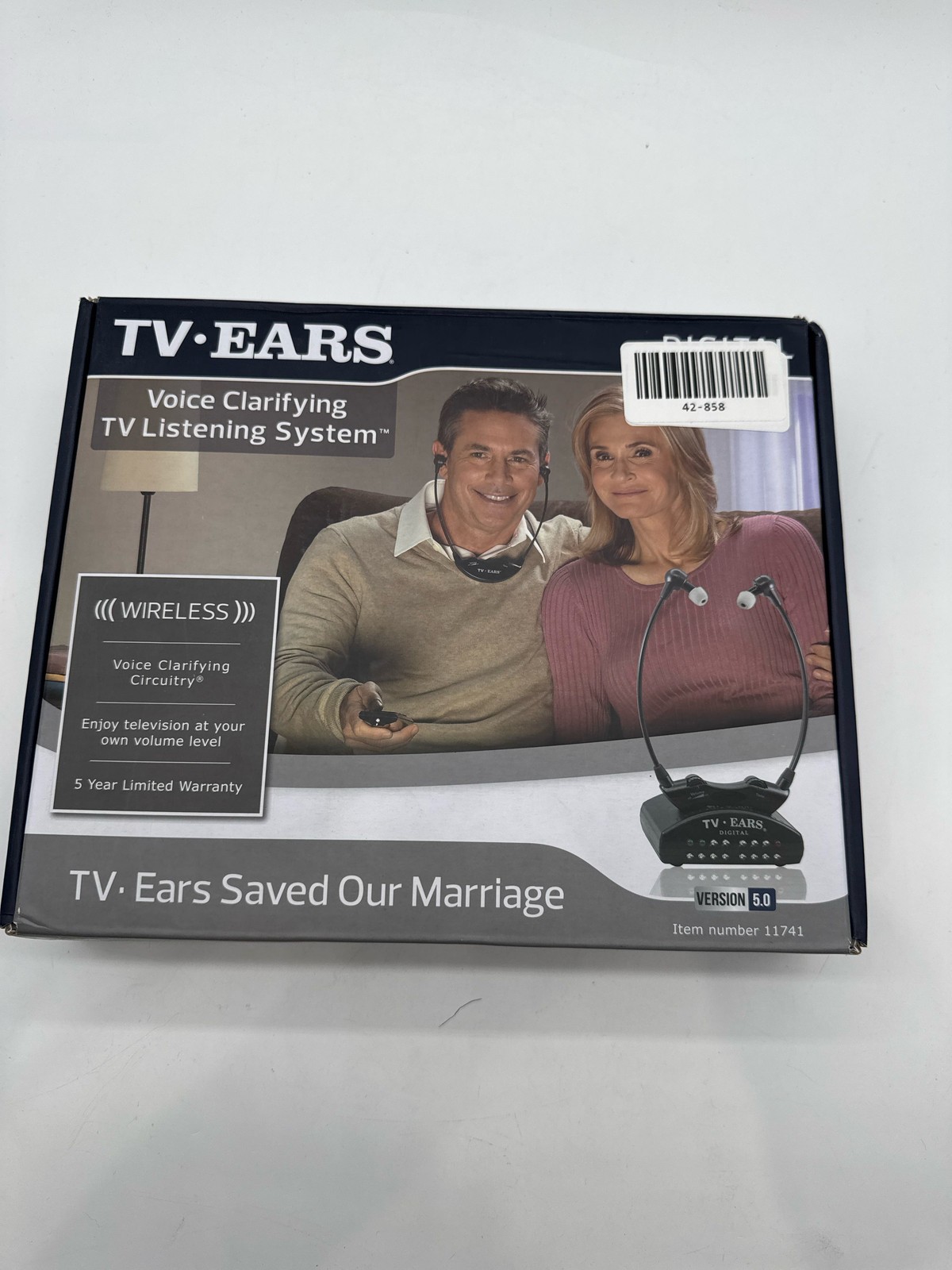(BROKEN) TV Ears 11641 Original Wireless Headsets System Hearing Aid Device