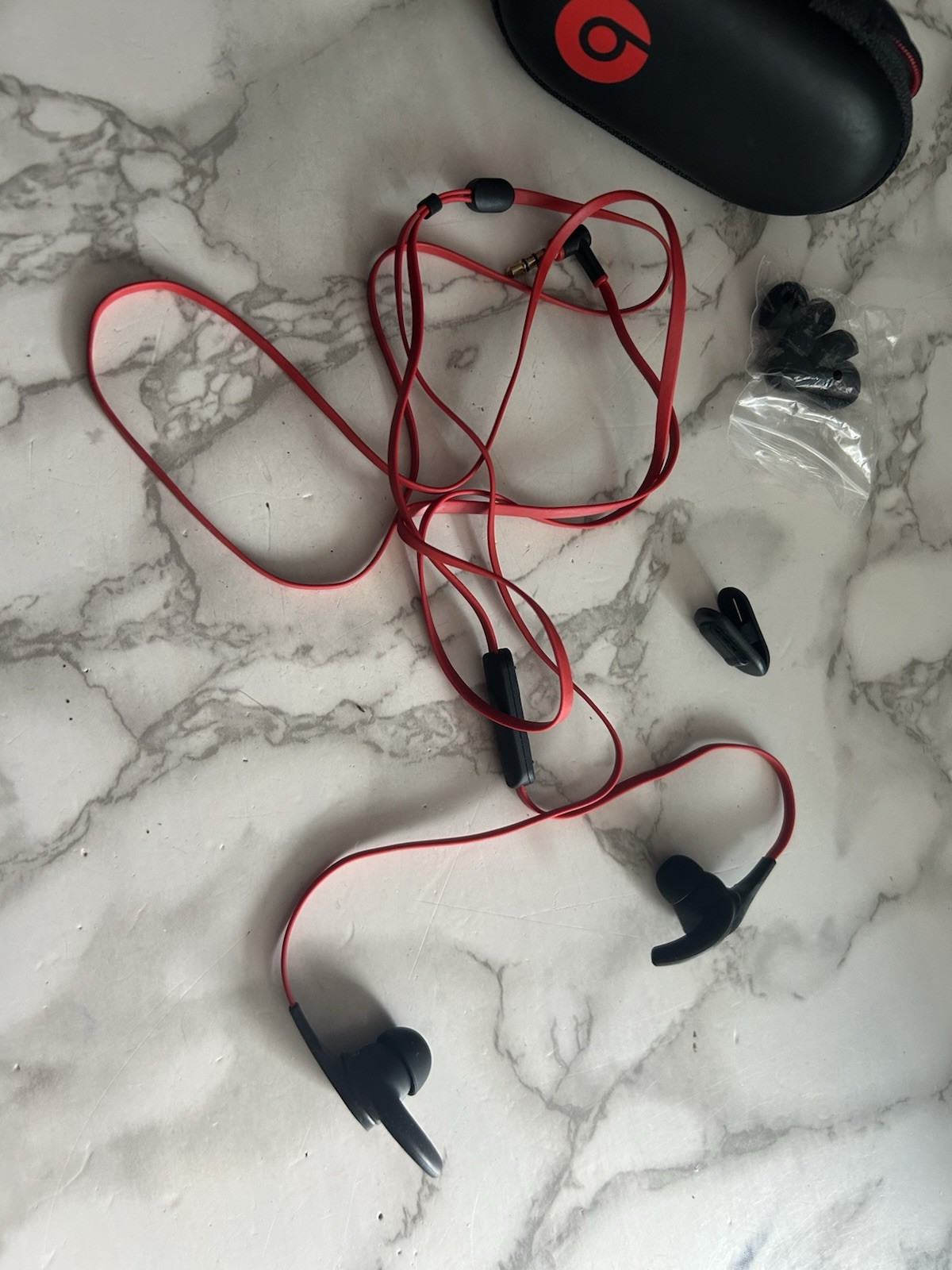 Beats By Dr. Dre Wired Monster Earbuds Red Black With Case, Tested & Working