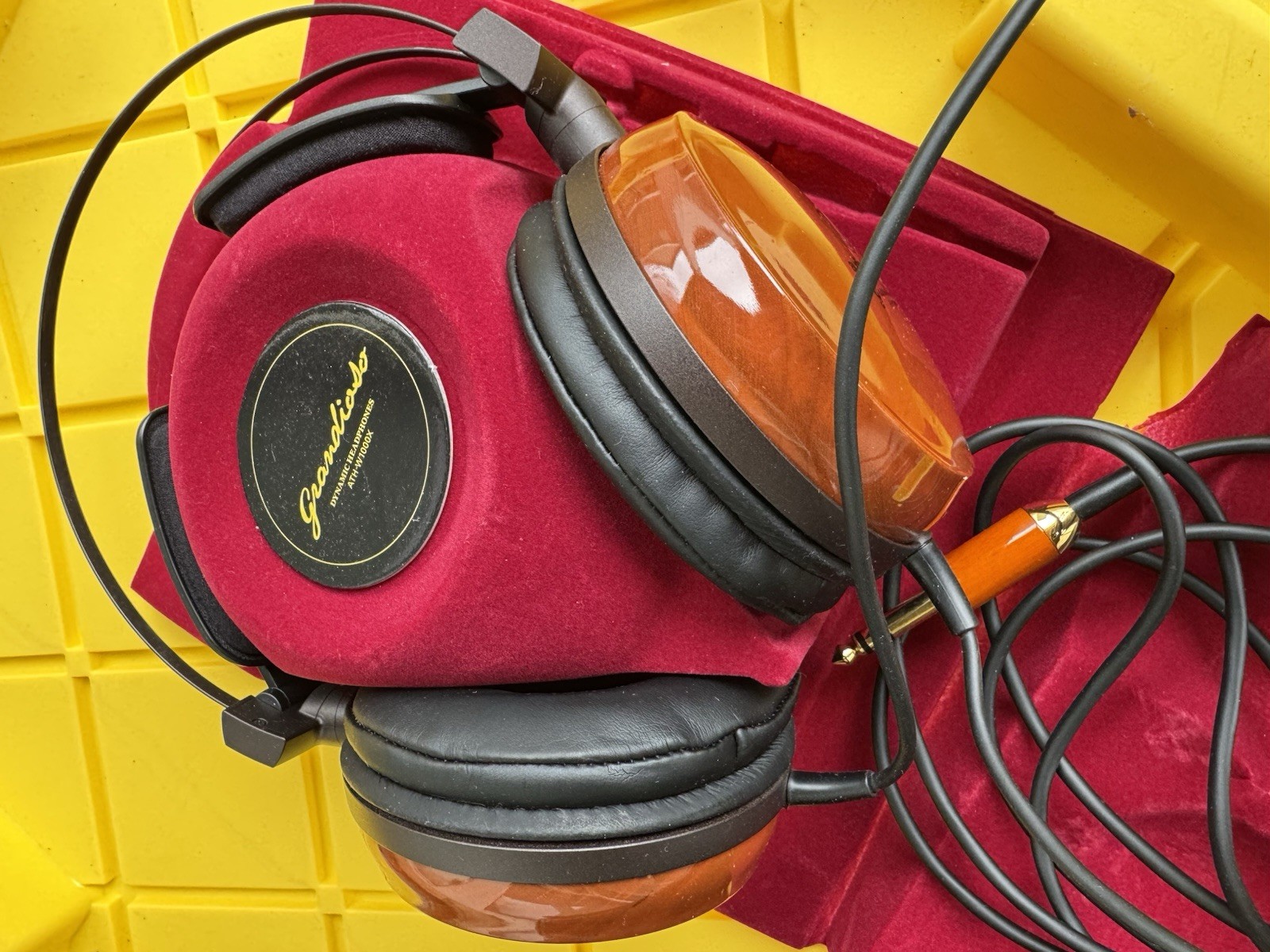 Audio-Technica ATH-W1000X Closed-Back Headphones, 53mm Driver, Brown/Black