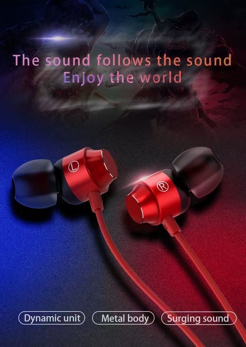 Metal in ear USB-C digital DAC earphones with heavy bass