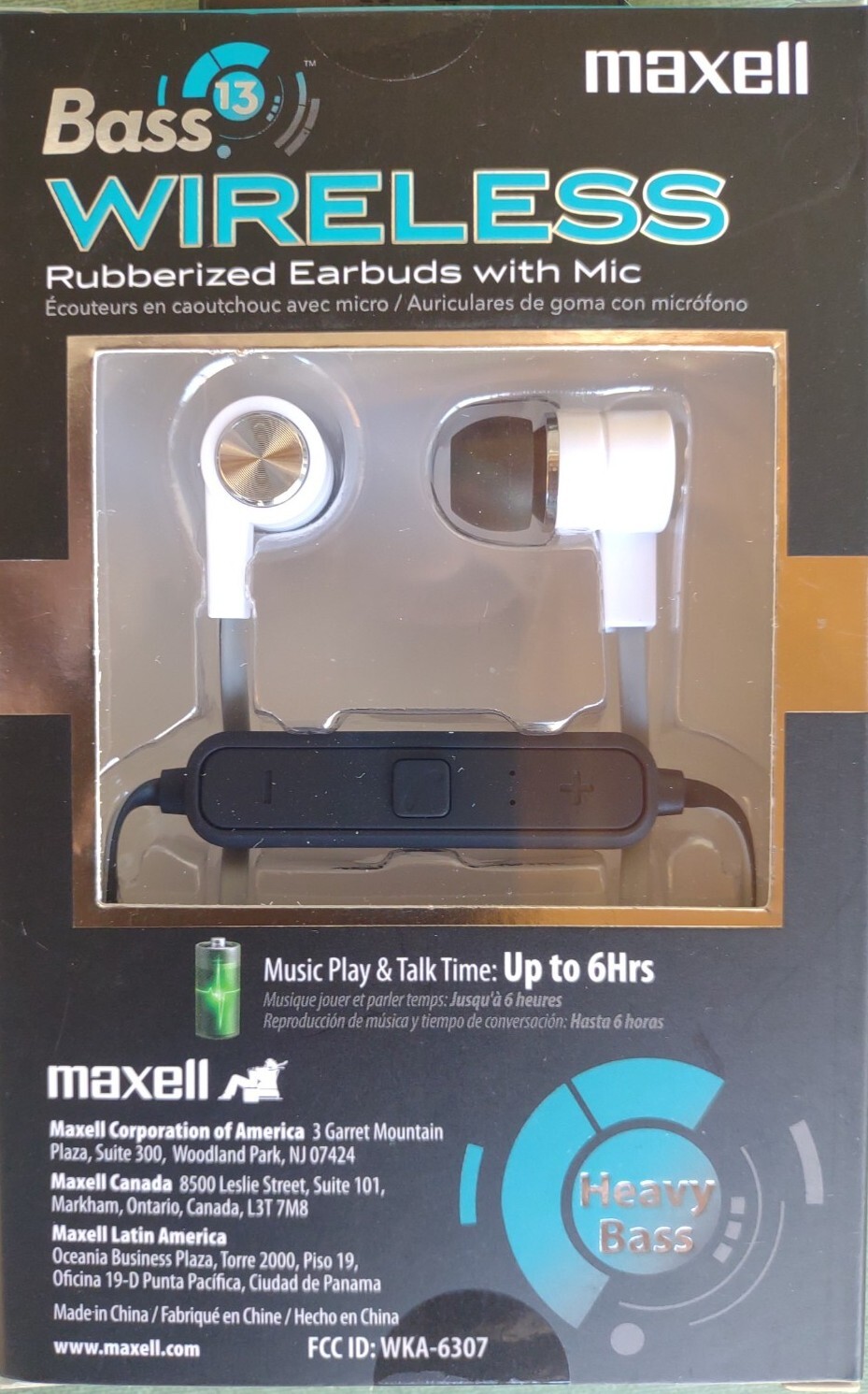 Maxell Bass 13 Bluetooth Wireless Rubberized Earbuds With Mic Heavy Bass