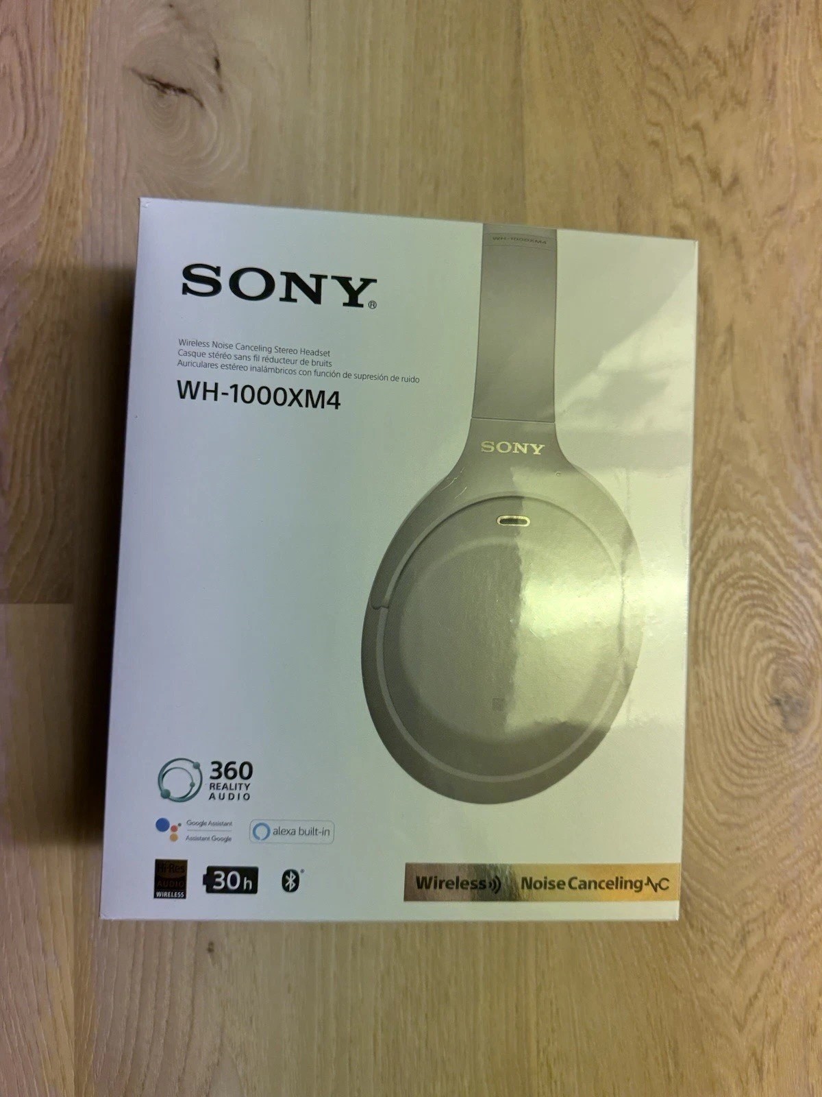 Sony WH-1000XM4 Wireless Noise Canceling Over-Ear Headphones, Silver