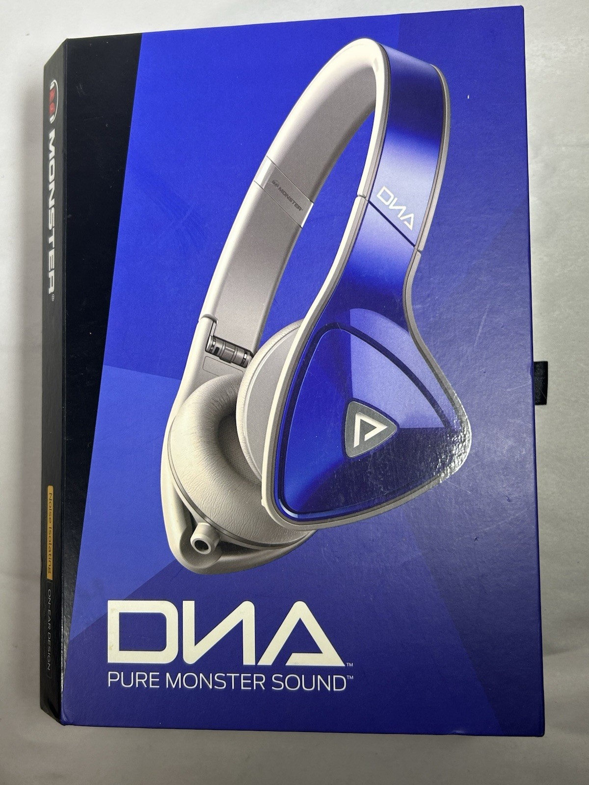 Monster DNA On-Ear Headphones Cobalt Blue Light Gray w/ Box Cables Bag