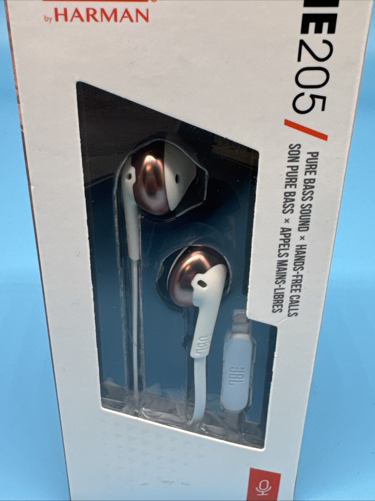 JBL TUNE205 Wired In-Ear Bud NEW Headphones with One Button Remote/Mic Rose Gold