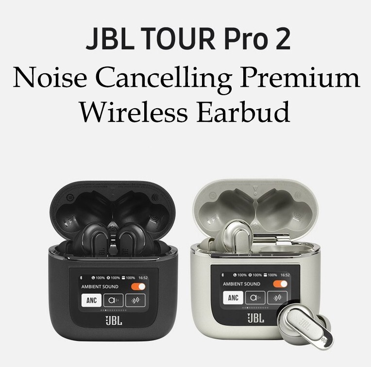 JBL Tour Pro 2 True Wireless Bluetooth Earbuds Noise Cancelling Alexa Touch LCD