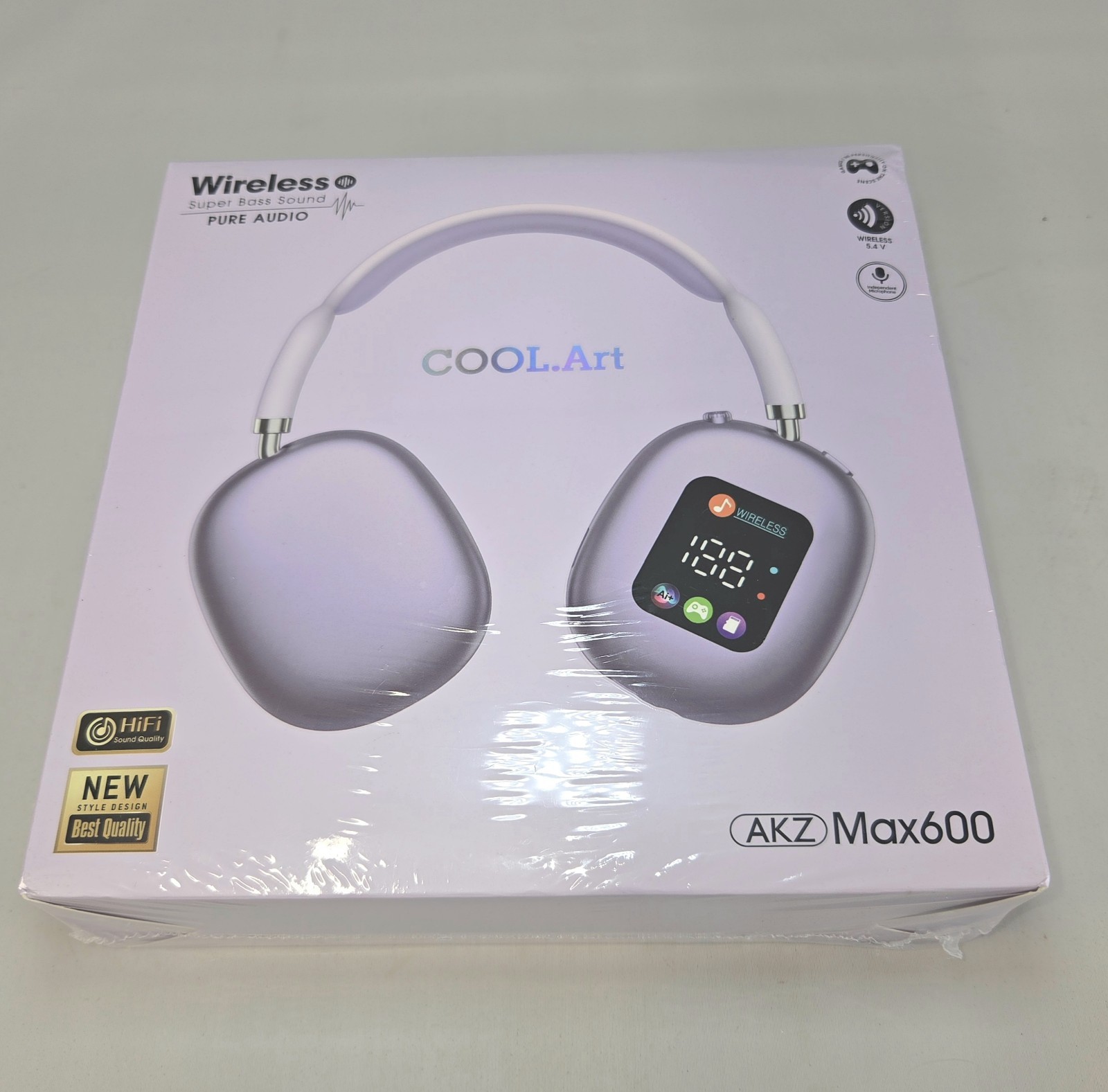 Wireless AKZ Max600 Cool Art Headphones. Good For Gaming. TF Card Slot (SEALED)