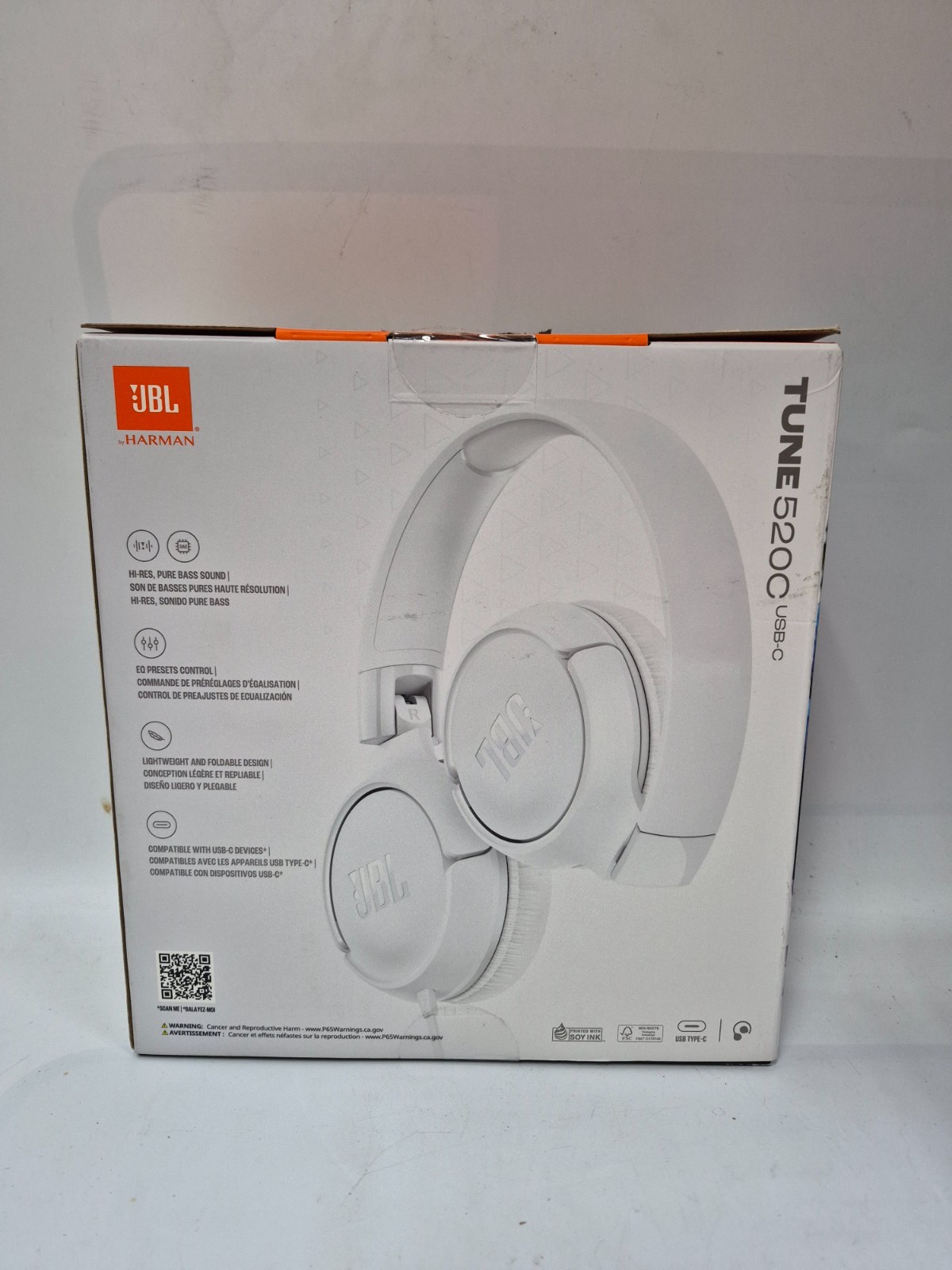 JBL Tune 520C USB-C, Hi-Res wired on-ear headphones new