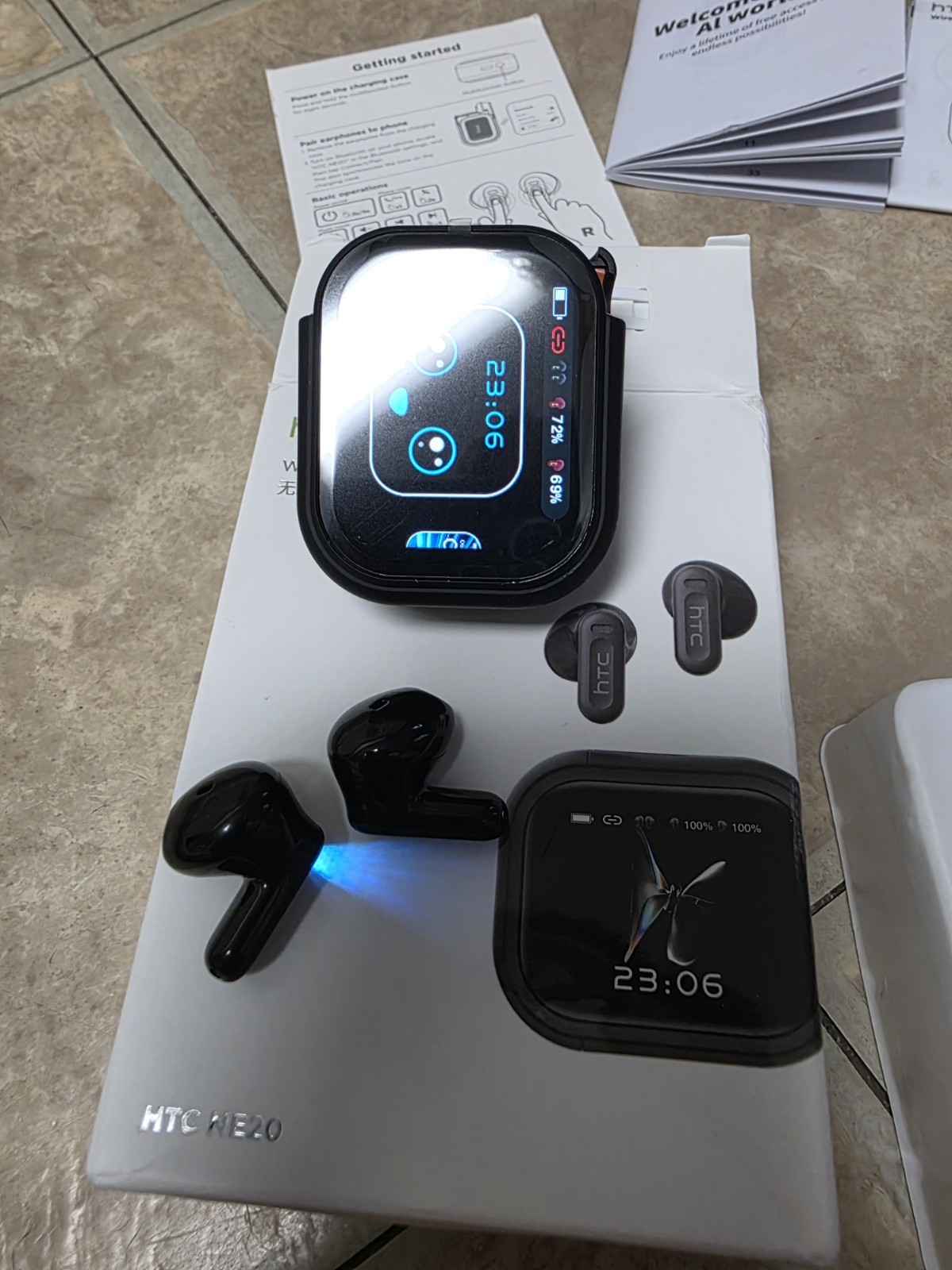 HTC NE20 Bluetooth In-Ear Earbuds Stereo HD Voice Built-In Mic Black